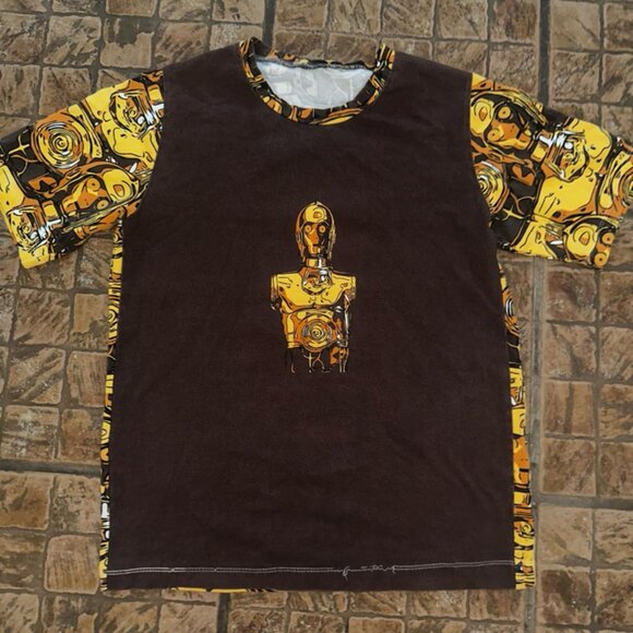Vintage‎ C-3PO shirt AOP on back presumed small stretchy GUC - Picture 1 of 4